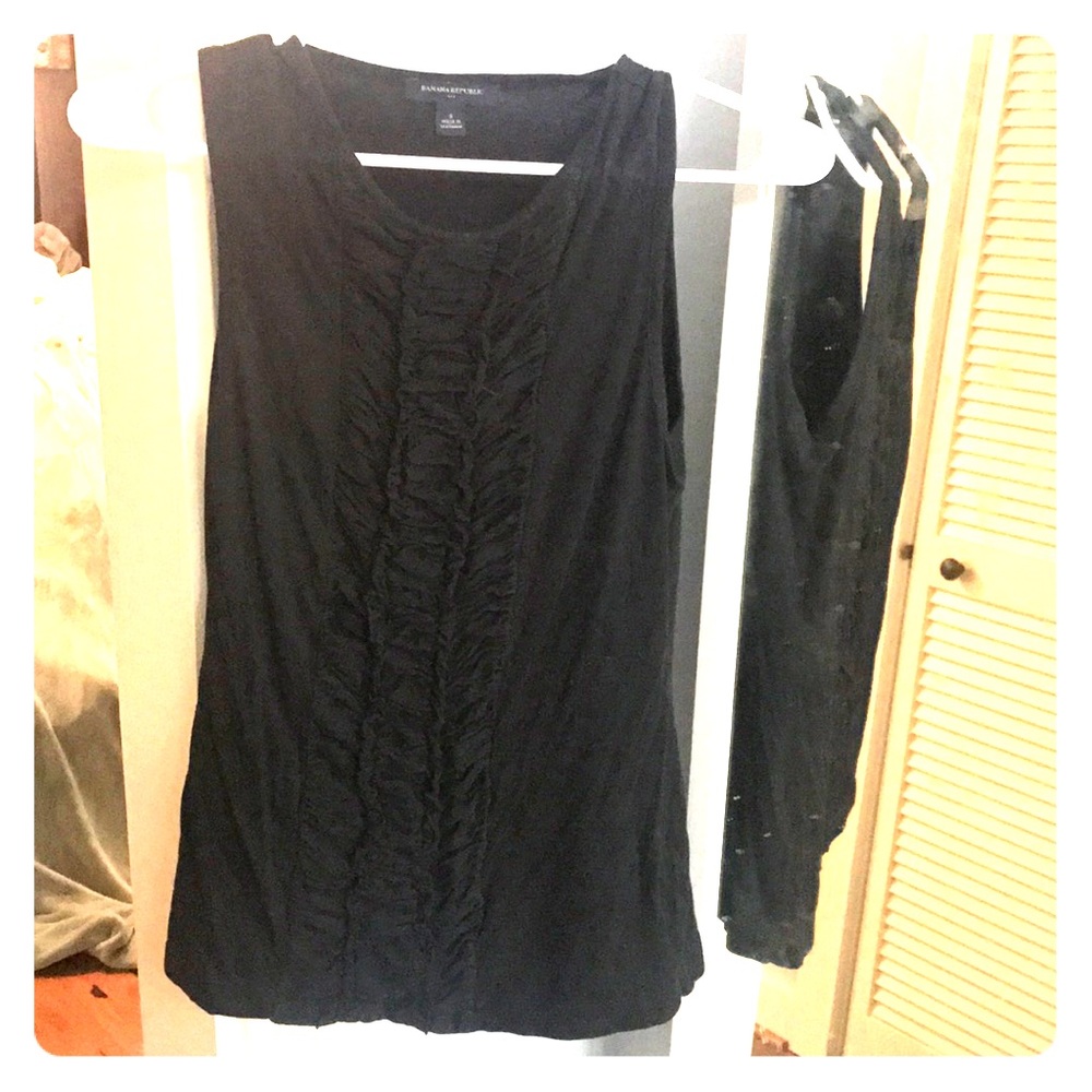 Banana Republic Black Ruffle Tank Top / Shell